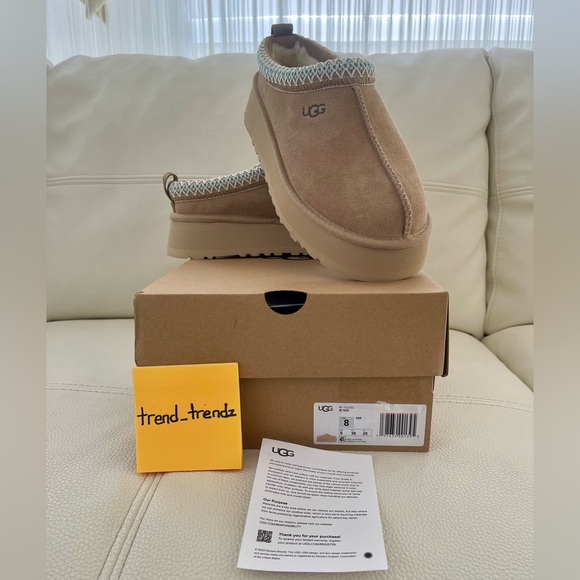 NEW UGG Tazz platform slipper Sand Womens 8 1122553 Clog Mules Shoes - Picture 5 of 11